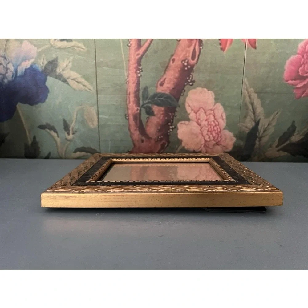 Vintage Burnes Gold Black Picture Frame Hollywood Regency Art Deco 10x8 Frame